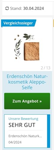 Vergleich Sieger! Original Aleppo Seife 70%/30% - Olivenöl 70% Lorbeeröl 30% fürs Haar Gesicht & Körper - 100% Naturprodukt Vegan Bio