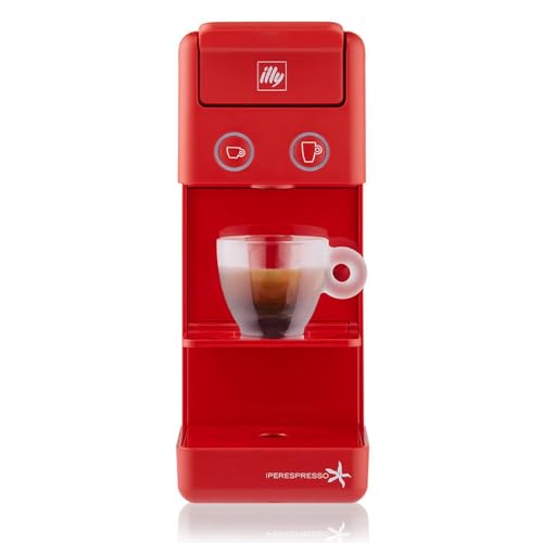 illy y3.2 Espresso and Coffee Machine, 12.20x3.9x10.40, Red