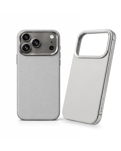 Image of SkynUp Linea Premium Leather Back Cover Case for iPhone 17 Pro | MagSafe Compatible | Grey