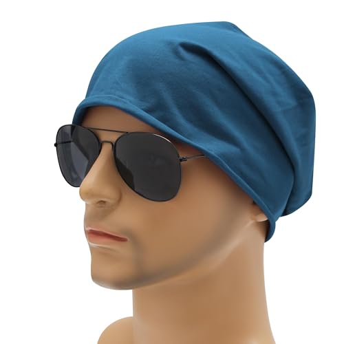 Image of ZLYC Cotton Thin Slouchy Beanie Hat for Men Women Fashion Soft Stretch Knit Skull Cap