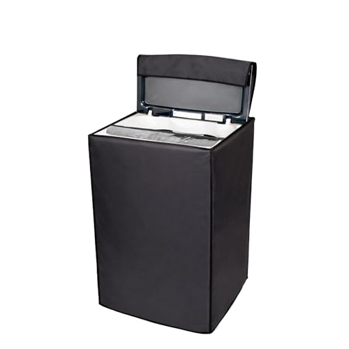 Image of Classic Top Load Washing Machine Cover Suitable For LG 8 Kg, 8.5 Kg, 9 Kg, 9.5 Kg, 10 Kg, Waterproof & Dustproof (58cmsX60cmsX90cms, Black)