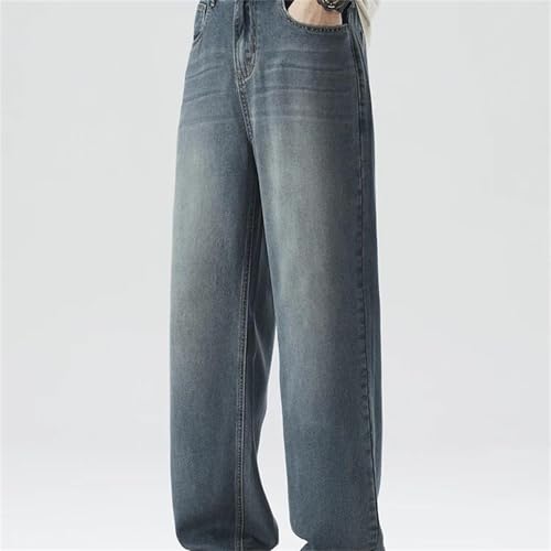 Men's Spring Fall Jeans – Loose Soft Straight Denim Pants, Casual Fashion Streetwear Trousers2