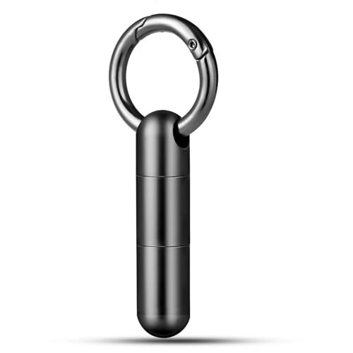 Image of TISUR Small Titanium Keychain Pill Holder, Pocket Pill Case for Travel | Waterproof Pill Fob,Portable Pill Box Container,Purse Pill Organizer Tube