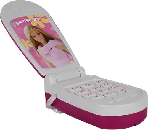 Image of Happy Girls Musical Flip Phone Toy for Girls Age 3+ Years | Kids Pretend Play Mobile Phone with Light, Sound & Melody | Educational Toy Mobile (Music Flip Phone Pack of 12)