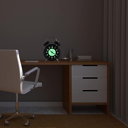 Image of HOME SKILL Alarm Clock for Heavy Sleepers Loud Clock for Adults, Table Clock with Backlight Alarm Clocks for Students Decoration Bedroom /Office (Black Luminous)