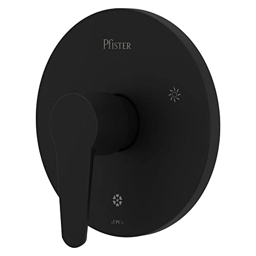 Pfister Pfirst Modern Valve Only Trim Kit in Matte Black Finish with ADA Compliant Design for Contemporary Bathroom Faucet Installation and Quick Tool-Free Setup R89040B