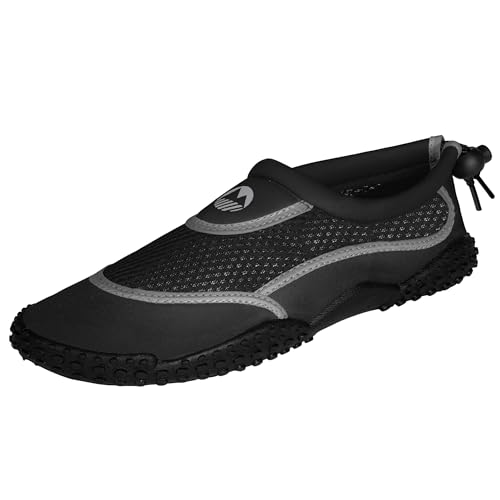 Lakeland Active Mens Eden Water Shoes - Adjustable Quick Drying & Breathable for Beach and Swimming Black Grey