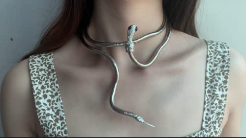 LAKIYOYO Bendable Snake Bracelet for Women Adjustable Punk Snake Choker - Flexible Multi-Purpose Medusa Necklace Hollween Jewelry, other, alloy, other, other, Metal, Egyptians