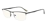 Eyekepper Quality Spring Hinges Half-Rim Computer Readers Reading Glasses (Gunmetal, Yellow Tinted Lenses) +1.25