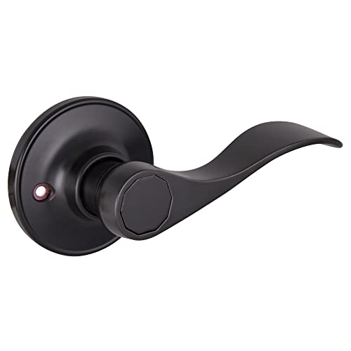 Image of Design House Springdale One-Sided Non-Turning Dummy Door Lever, Matte Black, Decorative Interior Door Handle for Closet, Pantry, and French Doors, Reversible Surface Mount Hardware, 778878