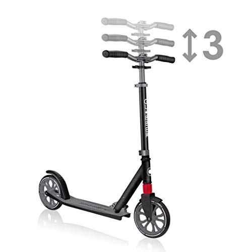 GLOBBER NL 205 Roller - Tretroller Kinder ab 8 Jahre, Teens und Erwachsene - Scooter 205 mm - ABEC 7 - h&ouml;henverstellbar - Schwarz-grau
