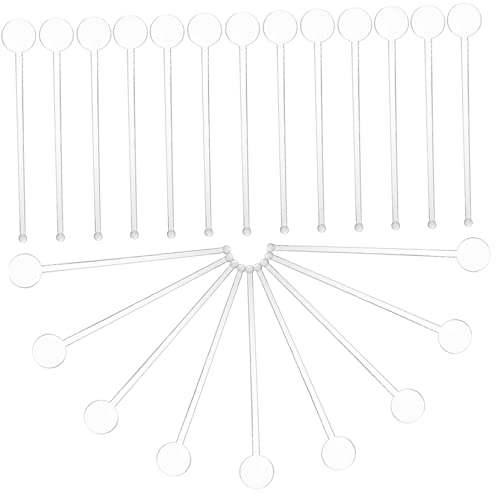 OFFSCH 80Pcs Transparent Cocktail Stirring Sticks Tip Stirrers for Coffee Drinks and Beverages and Mixing Sticks for Home Bar and Restaurant Use