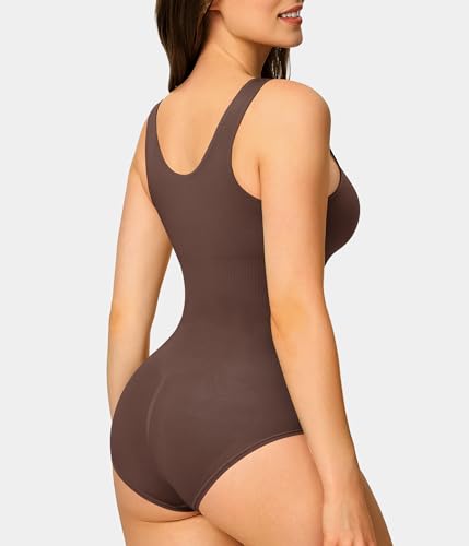 Image of Nebility 2 Piece Shapewear Bodysuit for Women Tummy Control Slim Fit Sleeveless Round Neck Body Suit