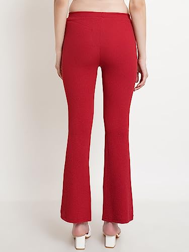 Image of POPWINGS Casual Solid Regular Fit Solid Trouser for Women || Pull On Trouser for Women || Semi-Formal Work Women Trouser for Summer || Stylish Western Trouser