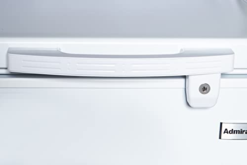 فريزر افقي من ادميرال (ADCF125WE) بسعة اجمالية 125 لتر، سعة صافية 98 لتر، مكثف خارجي، نوع استوائي، مع قفل ومفتاح، مع مصباح، أبيض (ضمان لمدة عام واحد).