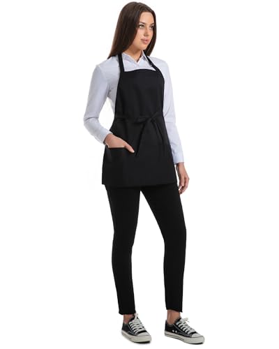 Image of Syntus Chef Apron for Men Women Kitchen Cooking Apron with Pockets, Adjustable Bib Aprons Stain Resistant