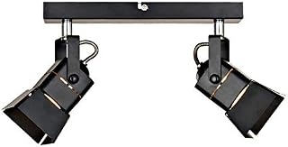 KARMIQI Deckenstrahler LED Schwarz, Deckenstrahler 2 Flammig, LED Deckenleuchte Schwenkbar, GU10 Deckenlampe Spot, INKL. 2 x 4 W GU10