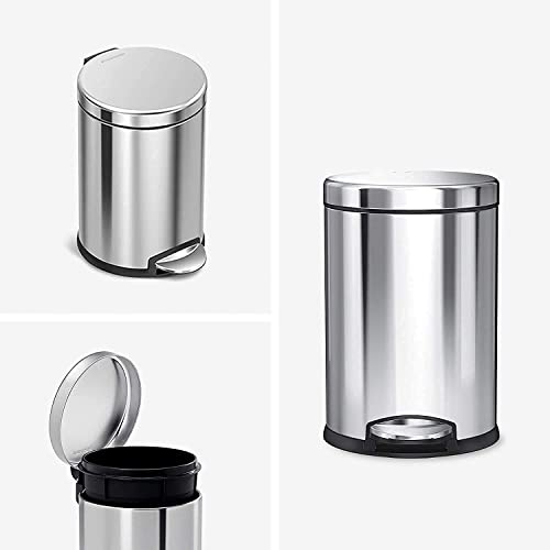Image of Eco Tone Stainless Steel Step-On Plain Pedal Garbage BIN with Plastic Bucket (5 LTR)