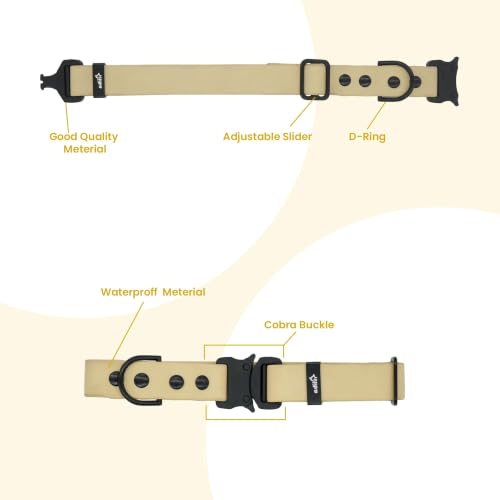 Image of Adil's Biothane Waterproof Dog Collar, Dog Leash & Collar Leash Combo | Heavy Duty TPU Coated Webbing | Adjustable Quick Release Buckle | Odour Resistant (Lemon Green, L-22, Collar only)