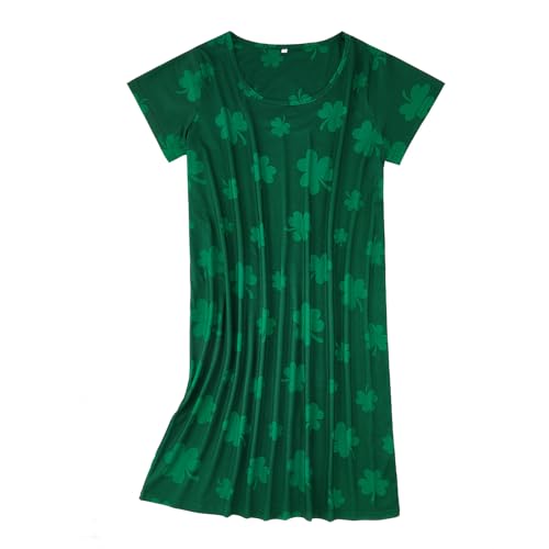 Image of American Trends Nightgowns for Women Cotton Night Shirts Short Sleeve Knee-Length, Sleep Shirts Summer Pajamas Sleepwear