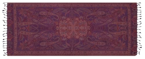 Image of EH KANI GOLD & JAMAWAR SILK SUPER SOFT FLORAL & PAISLEY PASHMINA STOLE SCARF