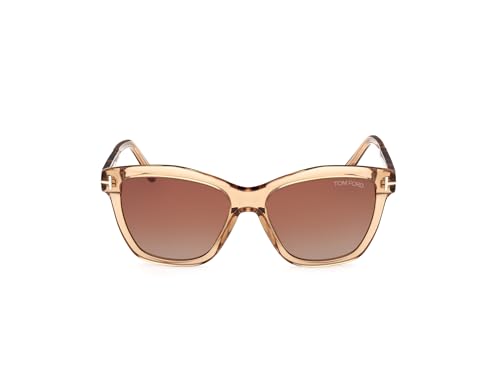 Tom Ford LUCIA FT 1087 Shiny Light Brown/Brown Shaded 54/16/140 unisex Sunglasses