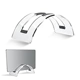 lasuroa Vertical Laptop Stand for Desk, Clear Acrylic Laptop Holder Invisible Space Saving Notebook Dock for Macbook HP Dell Home Office Desk Organizer Storage