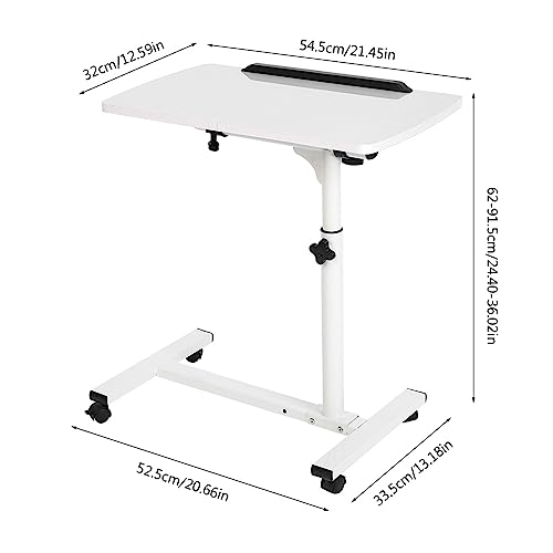 Table d'appoint en forme de C avec panier de rangement pratique