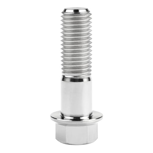 Image of Titanium Bolt M12 30 35 40 45 50 55 60 65 70 75 80 85 90mm Hex Small Flange Head for Motorcycle Car Modification Pack of 4 (M12x40mm Pitch 1.25, Silver)