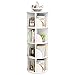 Librería Giratoria Estantes De Almacenamiento De 2/3/4 Niveles Estantería Giratoria De 360 ° Diseño Moderno Y Moderno Oficina Dormitorio Sala De Estar Biblioteca (Color : Blanco, S : 40 * 40 * 128cm)