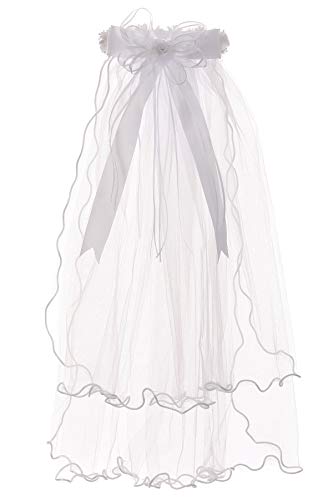 BNY Corner Girls First Communion Veil Rhinestone Accented Flower Crown3