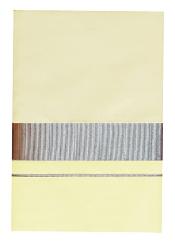 Image of Mens Cream 100% Cotton Dhoti 4.00 Mtrs with Rich Jari Border Dhothi /Vesti /Mundu
