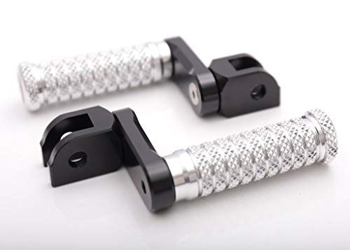 Autobahn88 Motorrad-Fußraste (vorne - STREET-Type with 40mm-Extension), kompatibel mit Aprilia Mana 850 (2007-2018) (Silver)