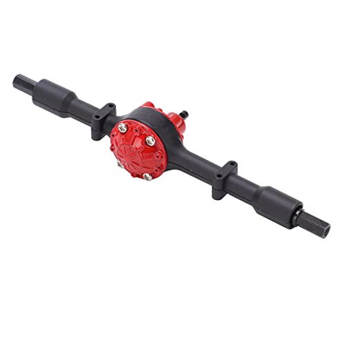 RC Truck, Metal Rear Axle for WPL D12 RC Car Upgrade Parts,Metal Rear Bridge Axle Replacement Accessories RC Car Upgrade Parts for WPL D12 (Black and Red)