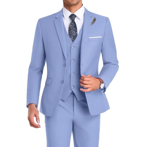 Mrbuerly High-End Suits Herren Classic, Helles Violett, XL