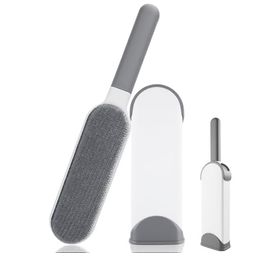 Brosse Anti Poils Animaux Chat Chien, Brosse de Nettoyage Magique Réutilisable Enlève Poils, Double Face Pet Hair Remover avec Auto-nettoyante Anti-poil...