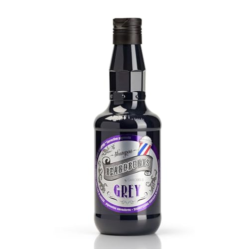 Beardburys Grey, Champú para Cabello Gris para Hombre, Efecto Antiamarillo, Mejora el Tono Natural de las Canas, sin Sulfatos, Fórmula Hidratante, Ideal para Uso Diario, 330 ml
