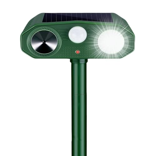 Repelente de gato ultrasónico, 3 modos repelente de gato solar y solar y USB repelente de animales, IP54 impermeable repelente de gatos al aire libre con detector y flash para gatos, perros, ratones