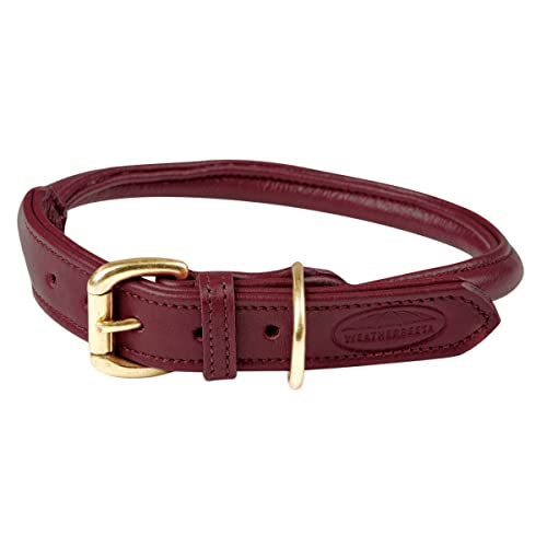 Weatherbeeta Rolled Leather Dog Collar Small Maroon