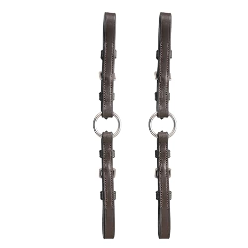 Exion Adjustable Pelham Bit Converter for English Bridle | Leather Single-Rein Strap with Double Buckle | Durable SS Hardware for Training, Jumping & Everyday Riding