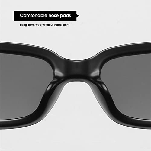 Lunettes de soleil vintage petit rectangle avec strass diamant - 4