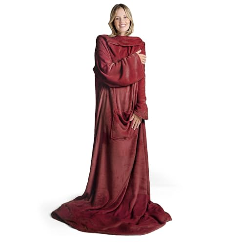 Blumtal Ärmeldecke Unisex - Kuscheldecke flauschig mit Ärmeln - OEKO-TEX...