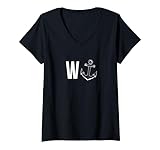 Photo Gallery donna w anchor t shirt w anker maglietta con collo a v Photo Gallery donna w anchor t shirt w anker maglietta con collo a v