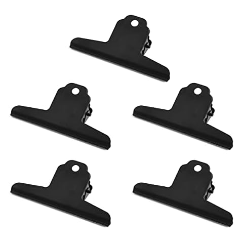 6.3 Inch Large Clips, 5 Pack Stainless Steel File Money Binder Clips, Clamps, Metal Food Bag Paper Clips for Home Office School Supplies (Black) Cover