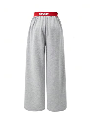 Girl's Letter Print Baggy Sweatpants Elastic Waist Workout Wide Leg Track Pants Trousers Joggers2