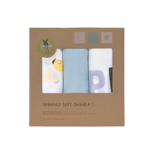 Drap de puériculture LÄSSIG lot de 3 couvertures coton 80x80cm