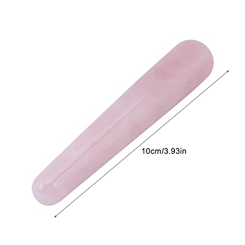Image of Massage Stone Wand, Crystal Massage Wand, 100mm Natural Quartz Crystal Face Massage Wand Stone Smooth Stick Massaging Tool for SPA Muscle Knots Facial Body Caring(Pink)