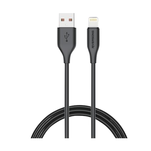 RIVERSONG USB-A to Lightning Cable 1M Fast Charging 3A Max 480Mbps Data Transfer Tangle-Free PVC Charging Cable Wide Compatibility Black
