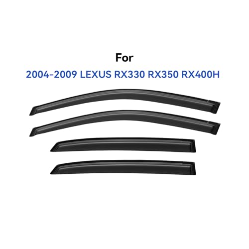 Image of Window Visors Rain Guards Shield for 2004-2009 Lexus RX330 RX350 RX400h, Out-Channel Window Vent Wind Deflectors Visors Shades
