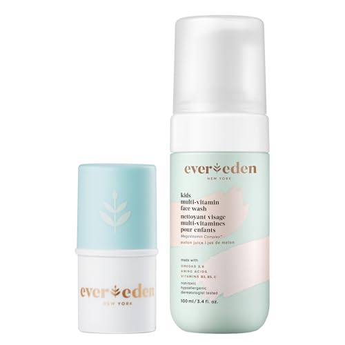 Evereden Kids Face Wash: Melon Juice, 1.7 oz. & Lip Balm, 0.13 oz | Clean and Non-Toxic Products | Multi-Vitamin Skin Care for Kids